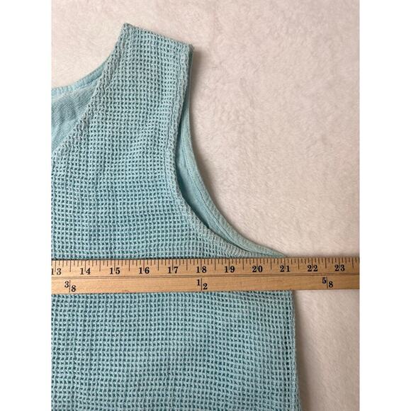 VTG Color Me Cotton 90s Blue Coastal Grandma sz XL Swing Netted Tank Lagenlook - Picture 5 of 7